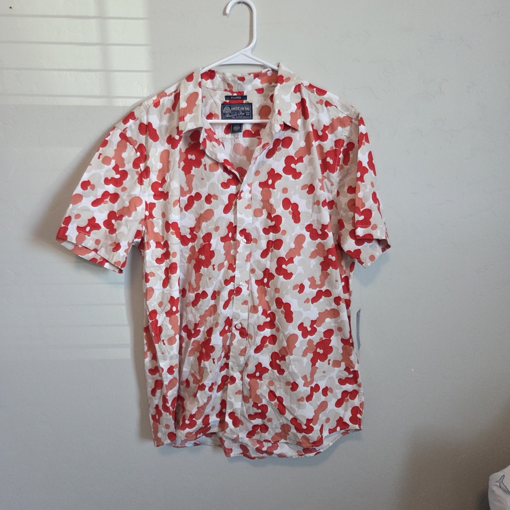 American Rag Red and White Casual Shirt